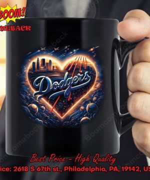 la dodgers heart limited edition ceramic black mug 3 PLi7U