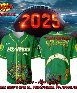Los Angeles Chargers X Ninja Turtles Night Baseball Jersey