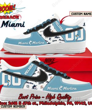 Miami Marlins Custom Name Air Force Shoes