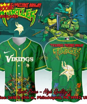 Minnesota Vikings X Ninja Turtles Night Baseball Jersey