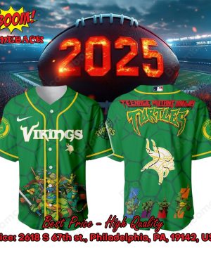 Minnesota Vikings X Ninja Turtles Night Baseball Jersey