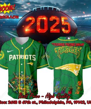 New England Patriots X Ninja Turtles Night Baseball Jersey