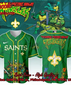 New Orleans Saints X Ninja Turtles Night Baseball Jersey