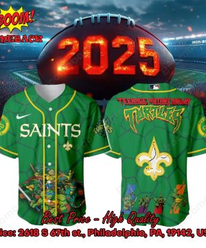 New Orleans Saints X Ninja Turtles Night Baseball Jersey