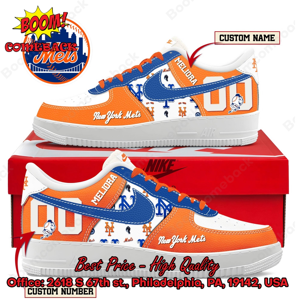 New York Mets Custom Name Air Force Shoes New York Mets Custom Name Air Force Shoes