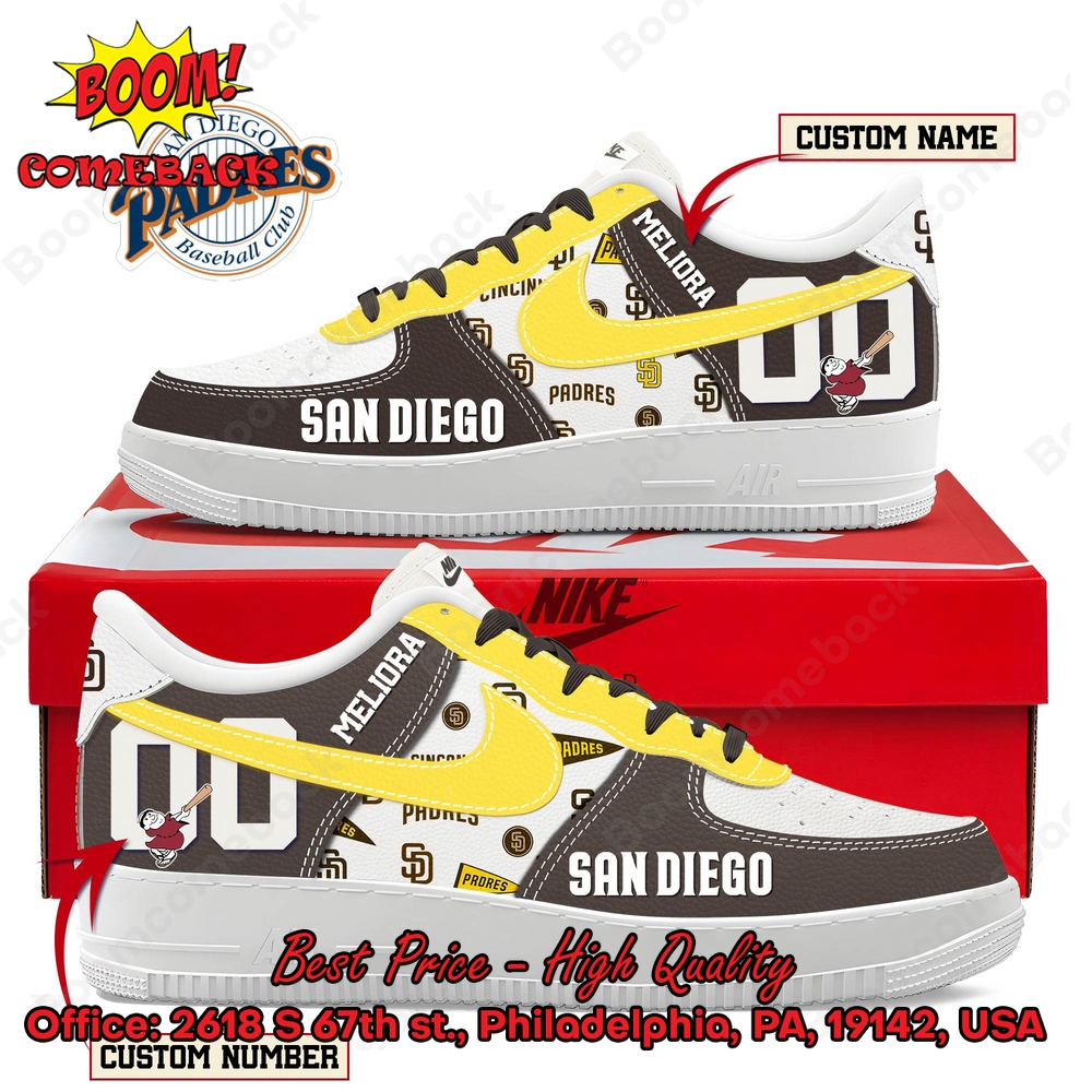 San Diego Padres Custom Name Air Force Shoes San Diego Padres Custom Name Air Force Shoes