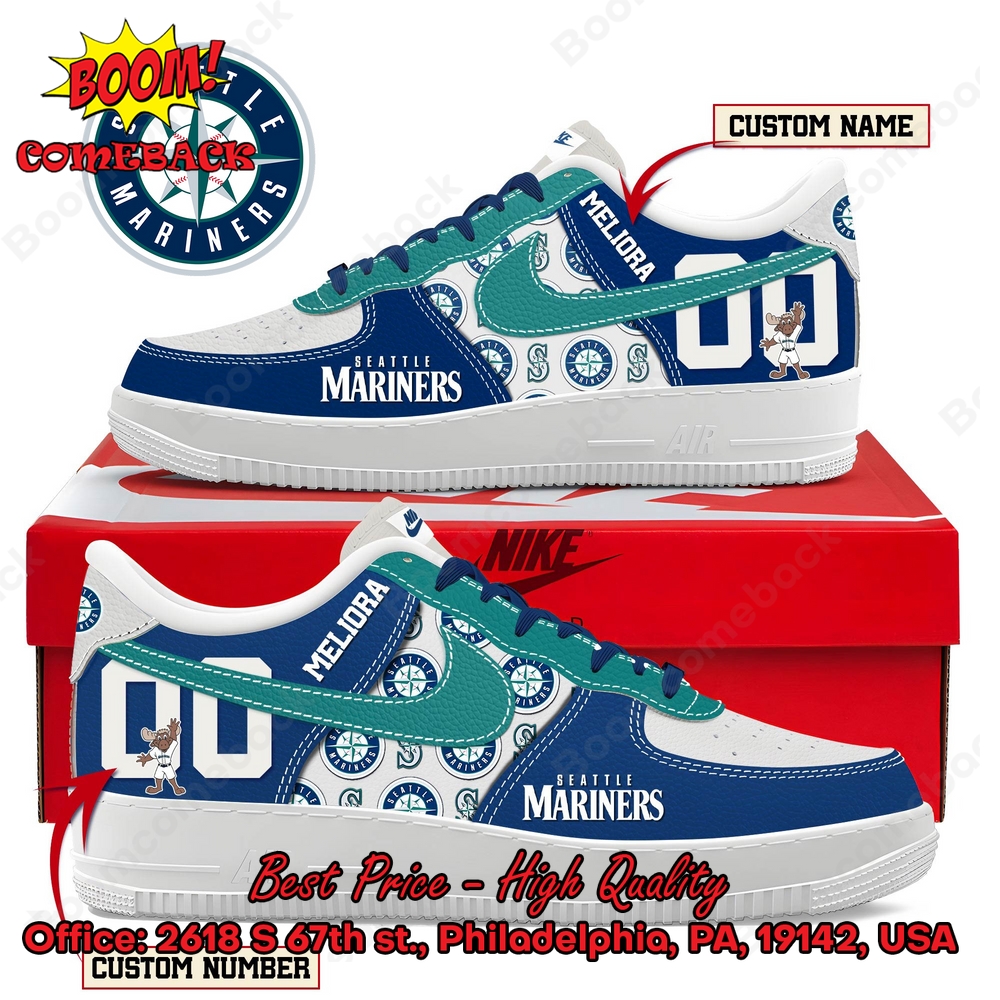 Seattle Mariners Custom Name Air Force Shoes Seattle Mariners Custom Name Air Force Shoes