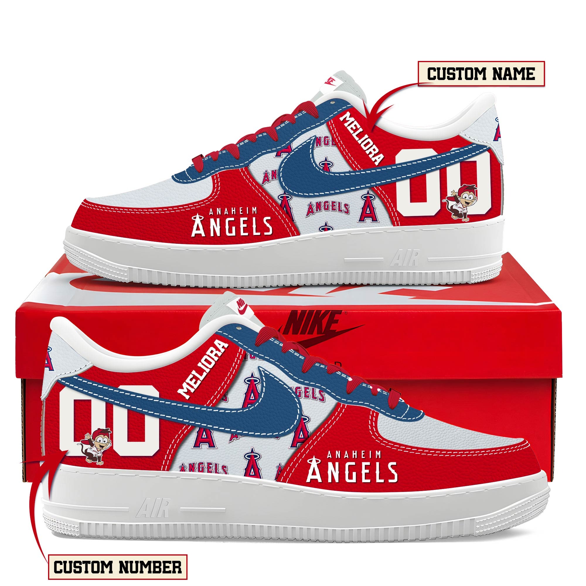 Los Angeles Angels Personalized Air Force Shoes Los Angeles Angels Personalized Air Force Shoes