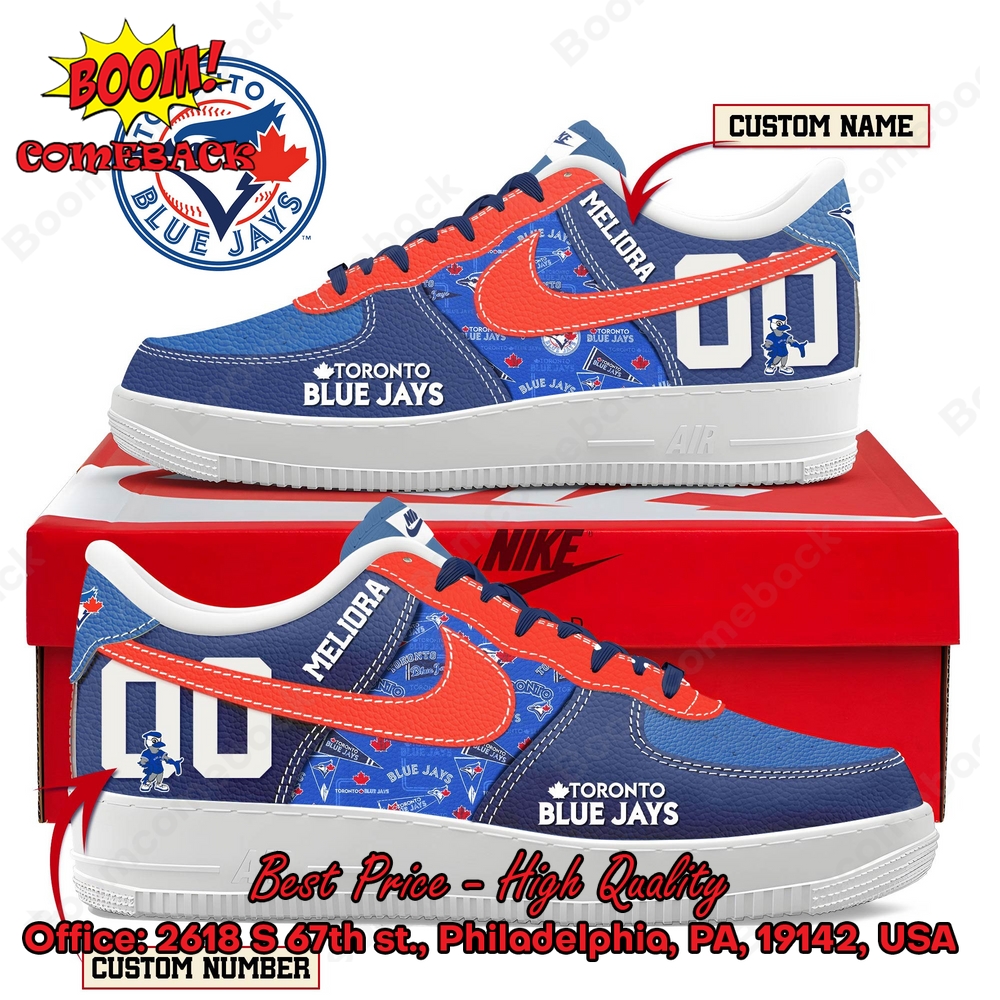 Toronto Blue Jays Custom Name Air Force Shoes Toronto Blue Jays Custom Name Air Force Shoes