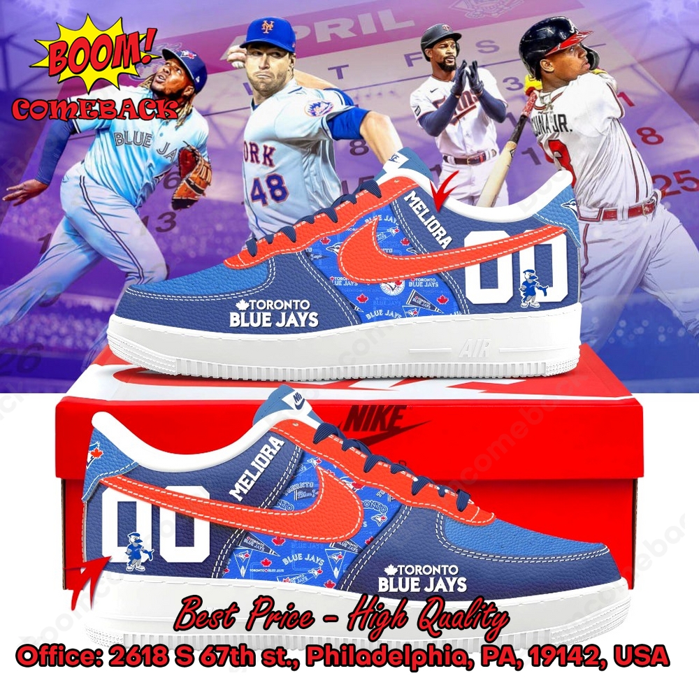 Toronto Blue Jays Custom Name Air Force Shoes Toronto Blue Jays Custom Name Air Force Shoes
