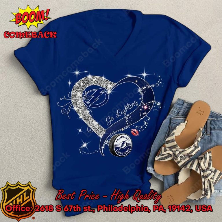 Tampa Bay Lightning Glitter Heart Shirt