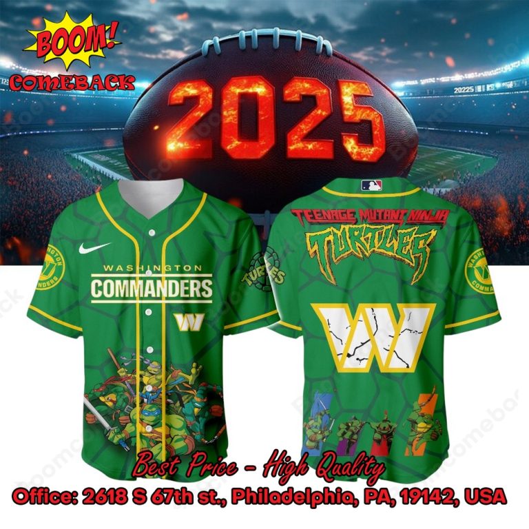 Washington Commanders X Ninja Turtles Night Baseball Jersey
