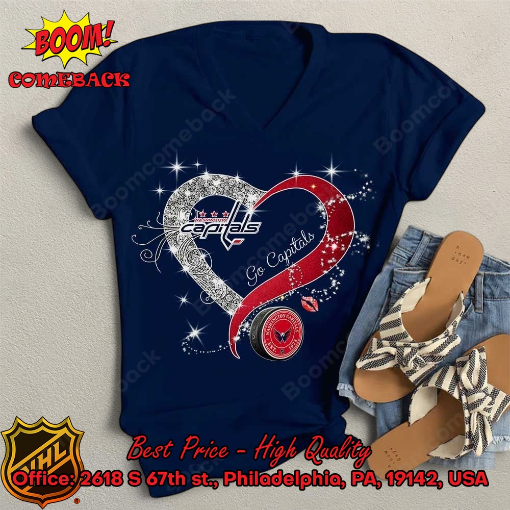 Washington Capitals Glitter Heart Shirt Washington Capitals Glitter Heart Shirt