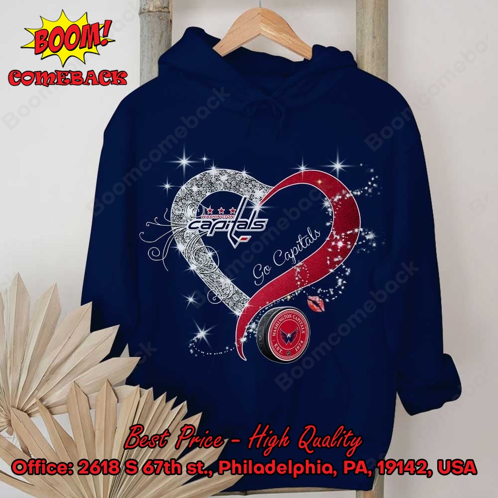 Washington Capitals Glitter Heart Shirt Washington Capitals Glitter Heart Shirt