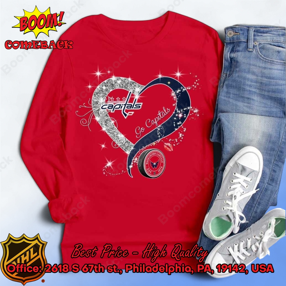 Washington Capitals Glitter Heart Shirt Washington Capitals Glitter Heart Shirt