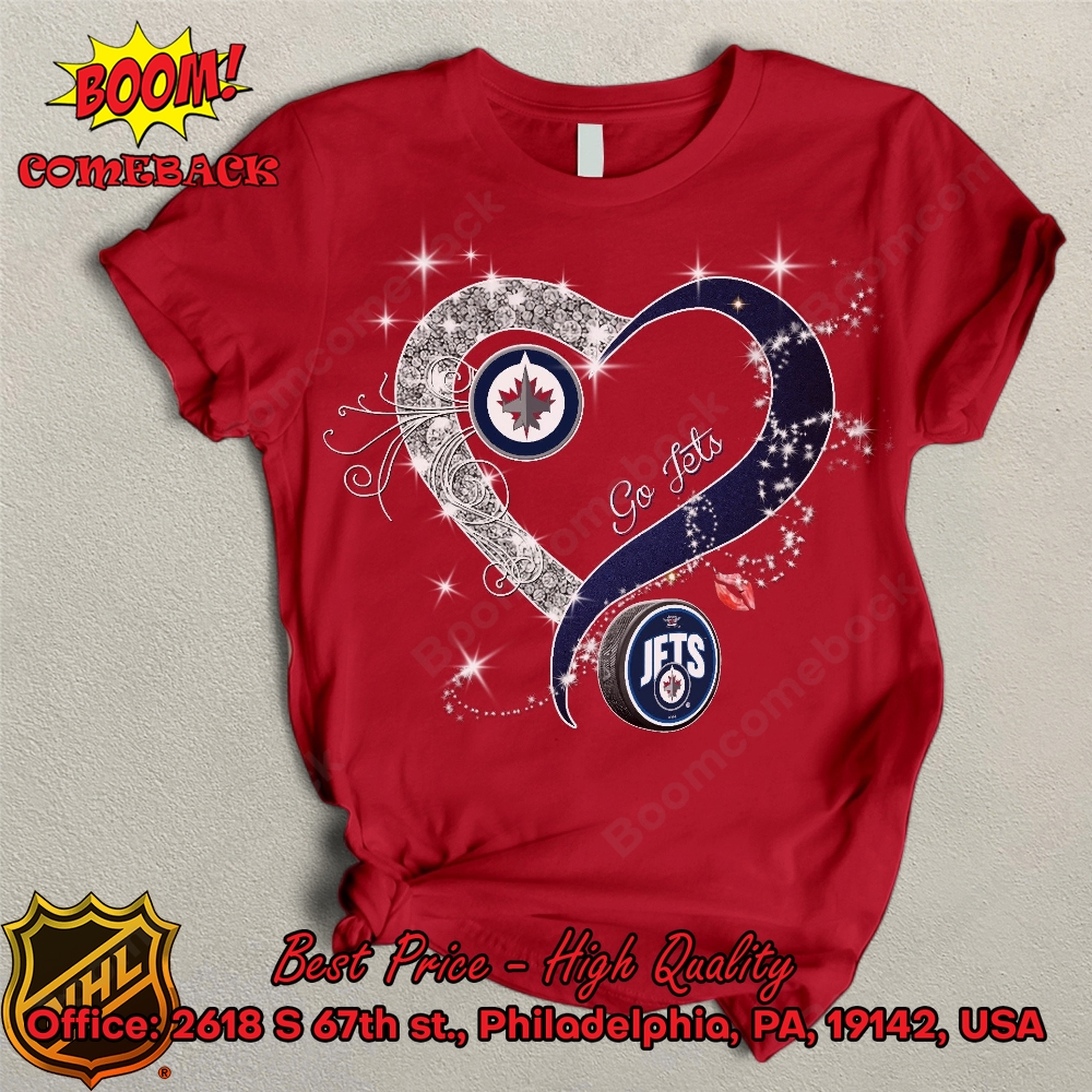 Winnipeg Jets Glitter Heart Shirt Winnipeg Jets Glitter Heart Shirt