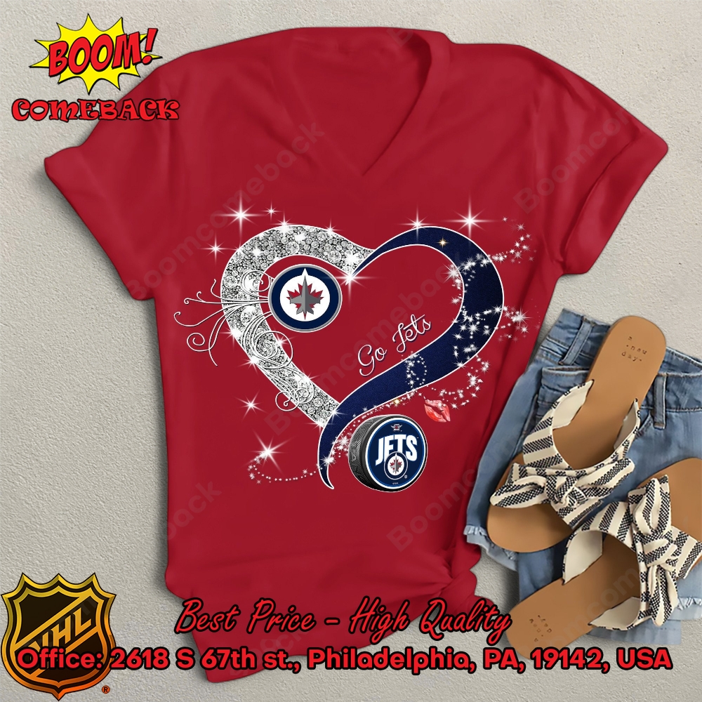 Winnipeg Jets Glitter Heart Shirt Winnipeg Jets Glitter Heart Shirt