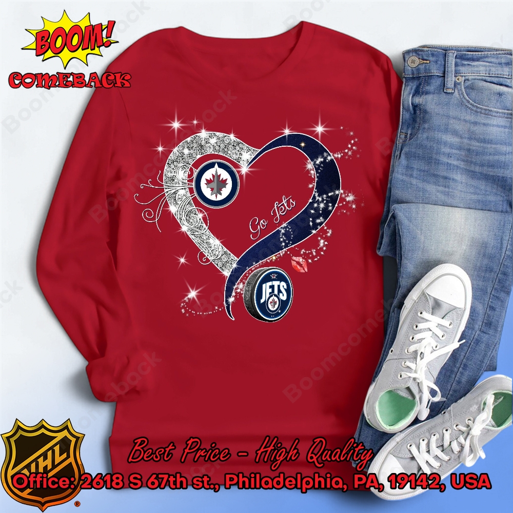 Winnipeg Jets Glitter Heart Shirt Winnipeg Jets Glitter Heart Shirt