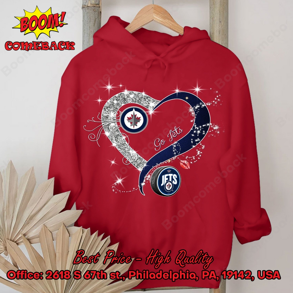 Winnipeg Jets Glitter Heart Shirt Winnipeg Jets Glitter Heart Shirt