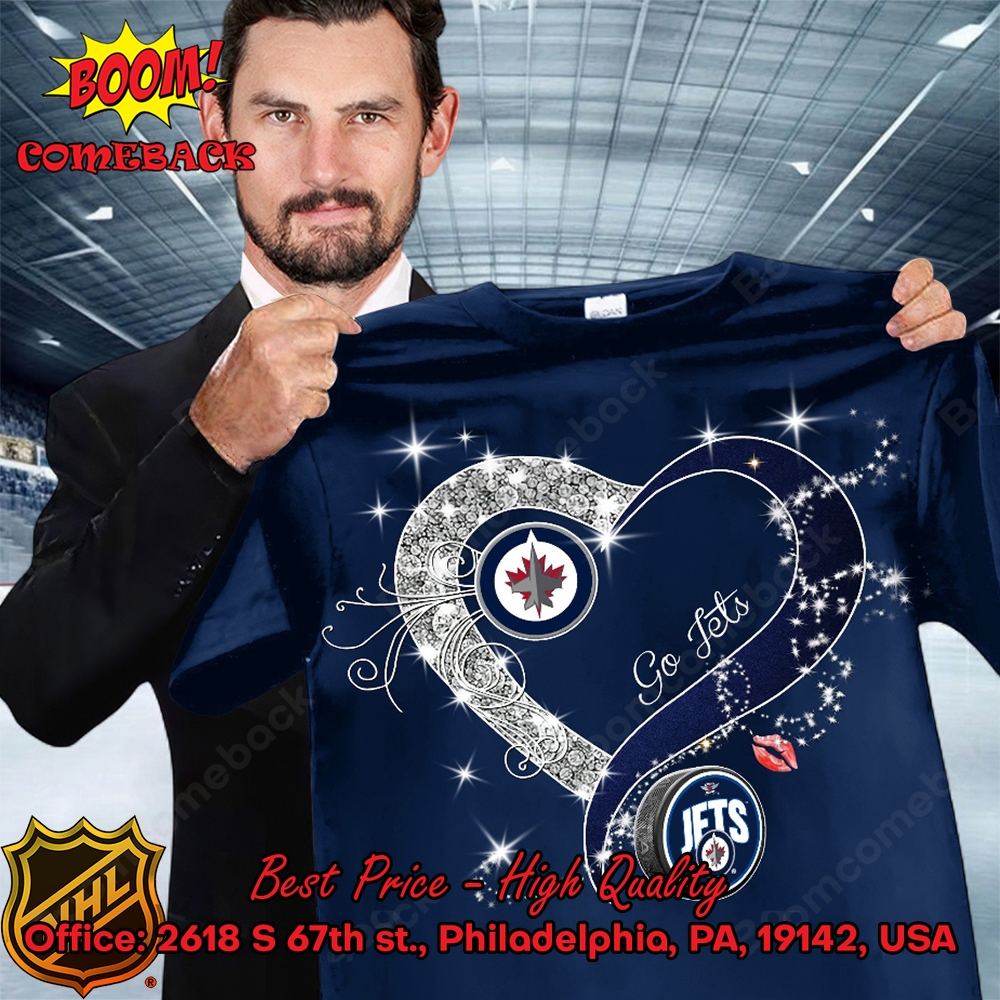 Winnipeg Jets Glitter Heart Shirt Winnipeg Jets Glitter Heart Shirt