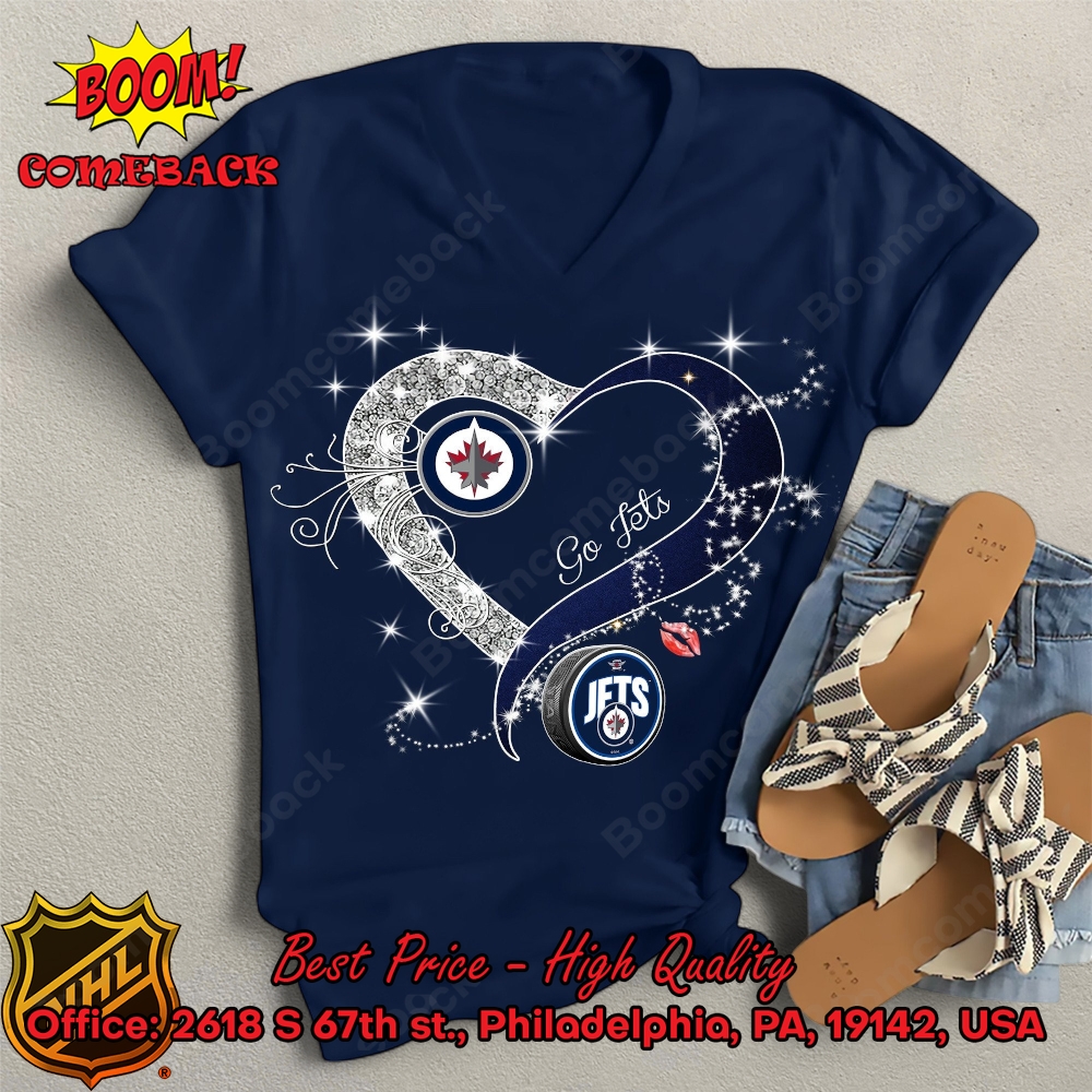 Winnipeg Jets Glitter Heart Shirt Winnipeg Jets Glitter Heart Shirt