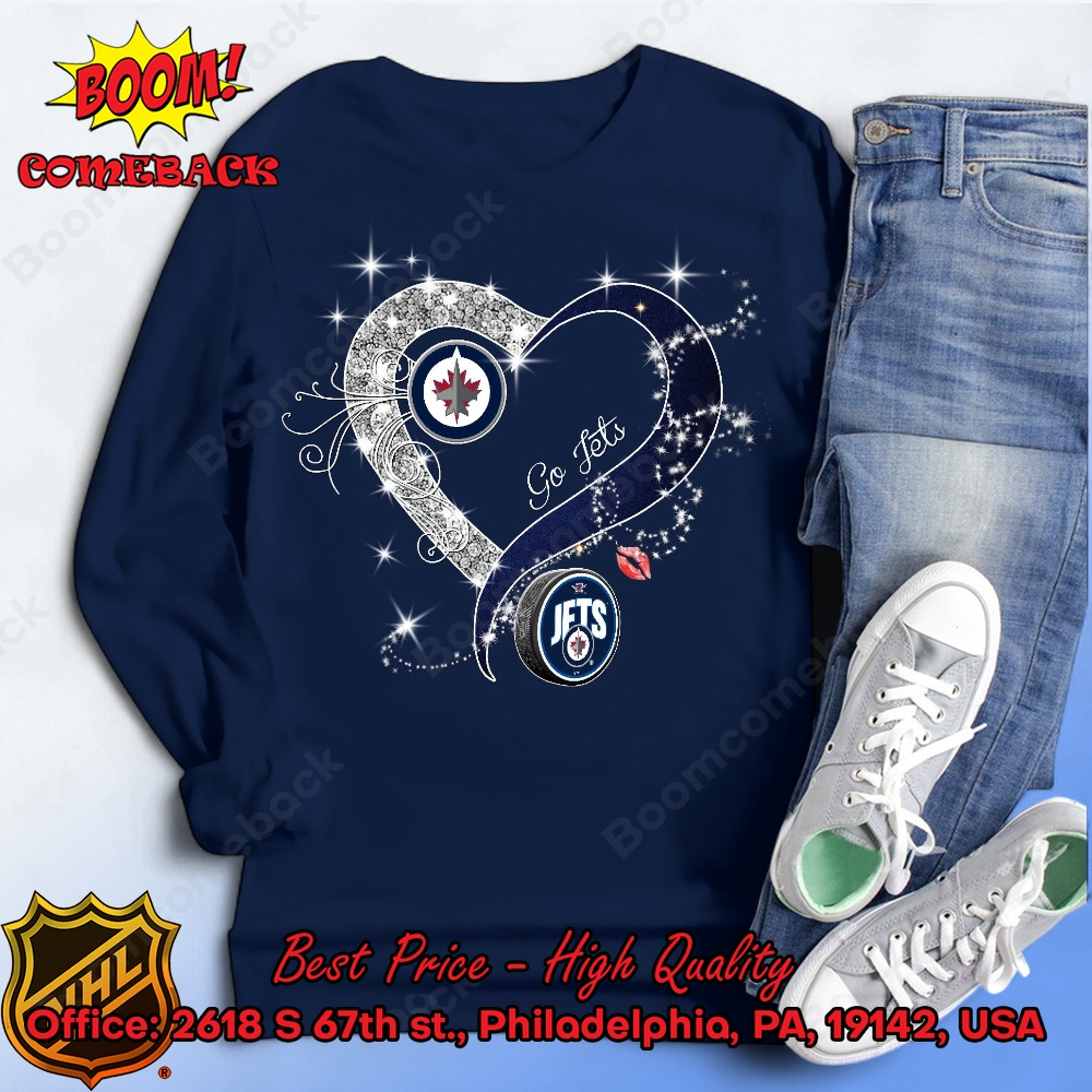 Winnipeg Jets Glitter Heart Shirt Winnipeg Jets Glitter Heart Shirt