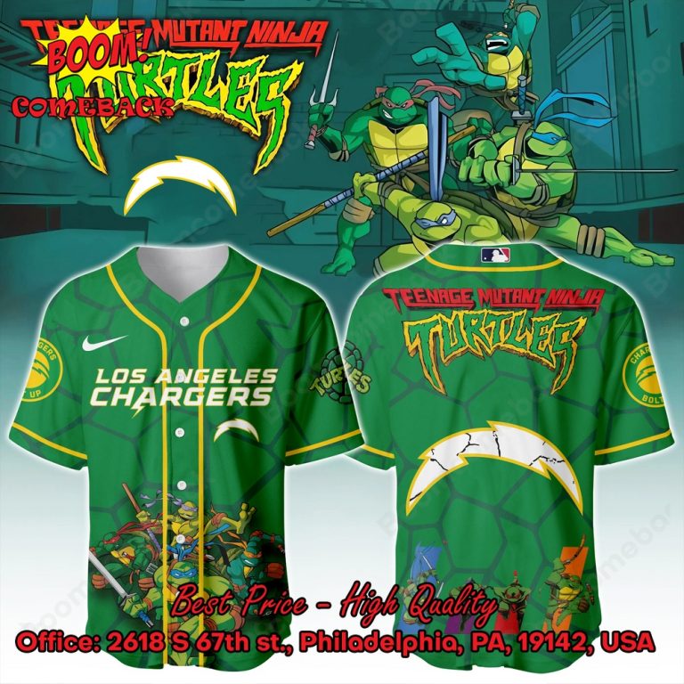 Los Angeles Chargers X Ninja Turtles Night Baseball Jersey