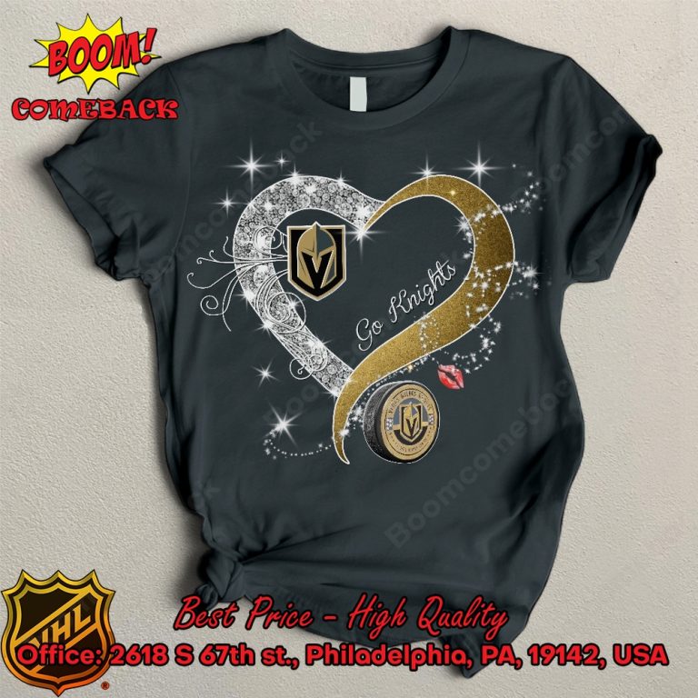 Vegas Golden Knights Glitter Heart Shirt