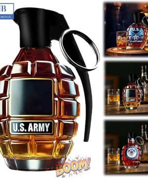 250th U.S. Military Grenade Whiskey Bottle – Veteran Glass Decanter USA