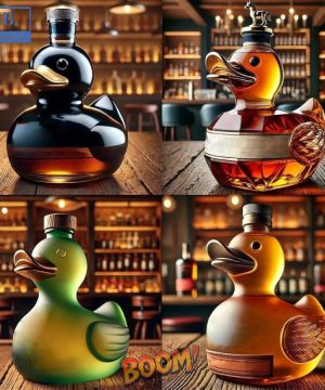 3D Duck Shaped Transparent Glass Whiskey Decanter Gift