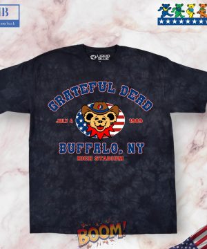 4th Of July Grateful Dead Buffalo 89 Black Tie-Dye Tee Shirt