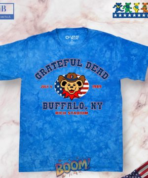 4th Of July Grateful Dead Buffalo 89 Blue Tie-Dye Tee Shirt