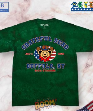 4th Of July Grateful Dead Buffalo 89 Green Tie-Dye Tee Shirt