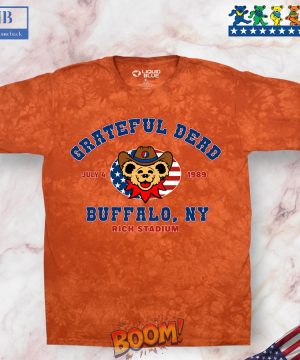 4th Of July Grateful Dead Buffalo 89 Orange Tie-Dye Tee Shirt