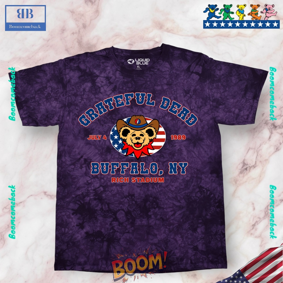 4th Of July Grateful Dead Buffalo 89 Purple Tie-Dye Tee Shirt 4th Of July Grateful Dead Buffalo 89 Purple Tie-Dye Tee Shirt