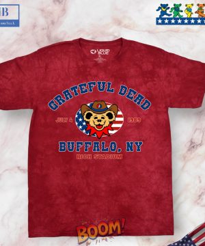 4th Of July Grateful Dead Buffalo 89 Red Tie-Dye Tee Shirt
