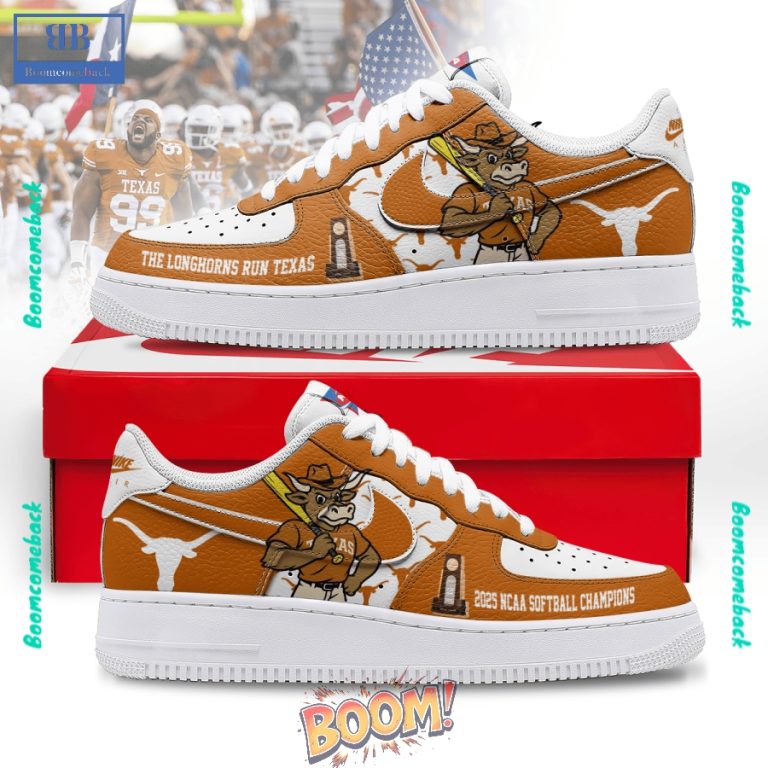 Texas Longhorns 2025 NCAA Softball Champions Nike Air Force Sneakers