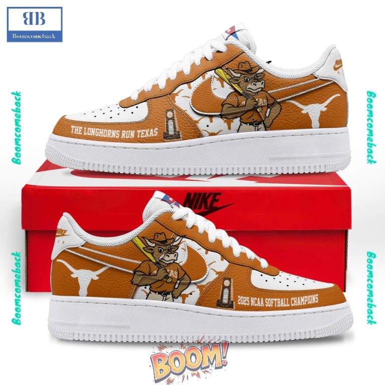 Texas Longhorns 2025 NCAA Softball Champions Nike Air Force Sneakers