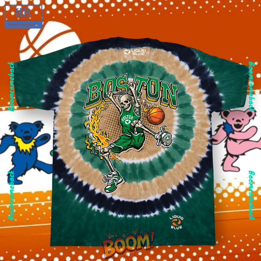Boston Celtics Basketball Skeleton Tie-Dye Shirt Boston Celtics Basketball Skeleton Tie-Dye Shirt