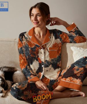 Cat Lover Feline in Fall Pajamas Set For Men Women