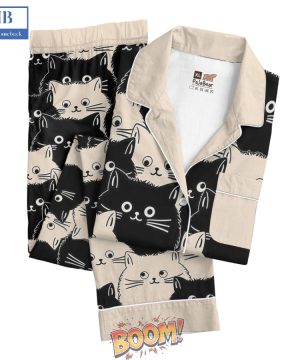 Cute Face Cats Pajamas Set For Men Women