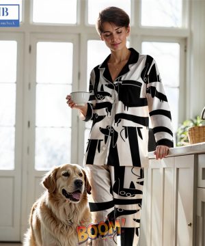 Dachshund Black And White Pajamas Set For Men Women