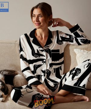 Dachshund Black And White Pajamas Set For Men Women
