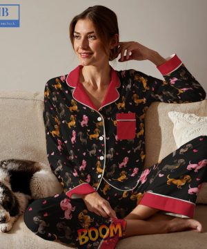 Dachshund Blackpink Pajamas Set For Men Women