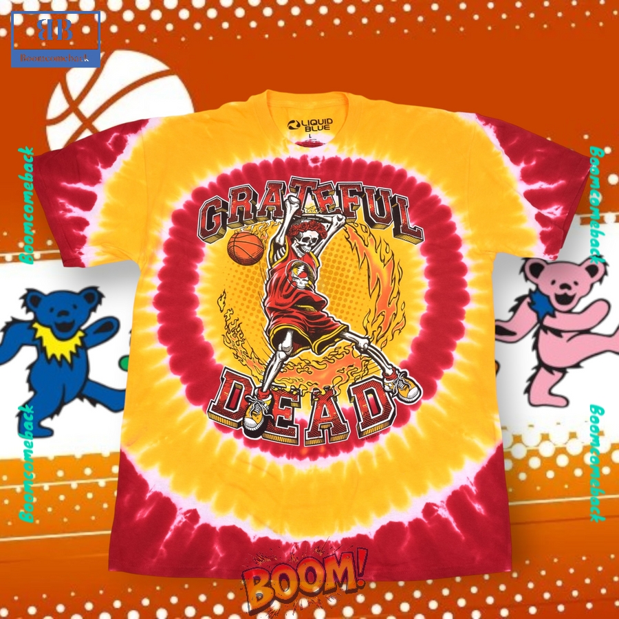 Grateful Dead x Atlanta Hawks Skeleton Tie-Dye Shirt Grateful Dead x Atlanta Hawks Skeleton Tie-Dye Shirt