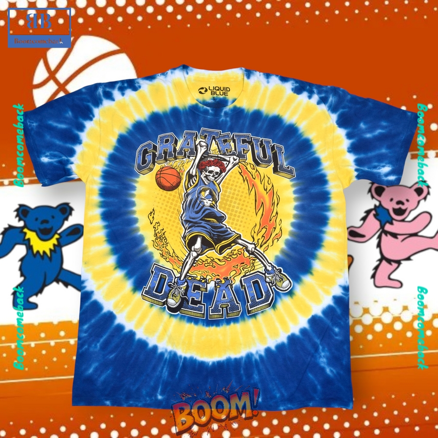 Grateful Dead x Golden State Warriors Skeleton Tie-Dye Shirt Grateful Dead x Golden State Warriors Skeleton Tie-Dye Shirt