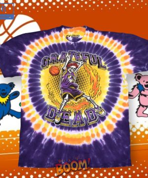 Grateful Dead x Los Angeles Lakers Skeleton Tie-Dye Shirt
