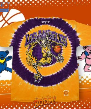 Los Angeles Lakers Basketball Skeleton Tie-Dye Shirt