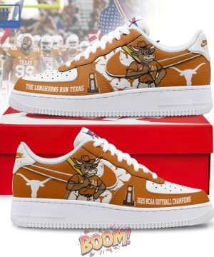 Texas Longhorns 2025 NCAA Softball Champions Nike Air Force Sneakers