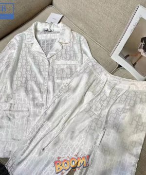 Christian Dior Luxury White Long Pajamas Set